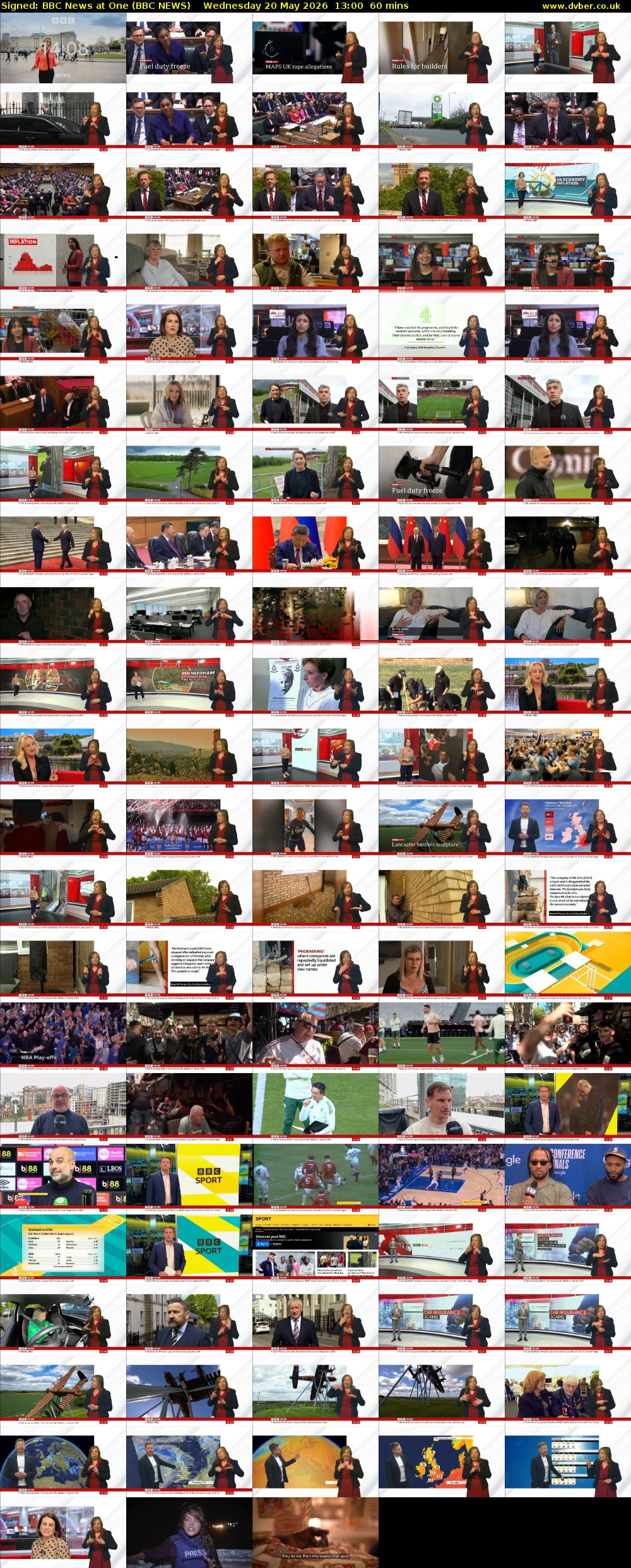 Signed: BBC News at One (BBC NEWS) Wednesday 20 May 2026 13:00 - 14:00