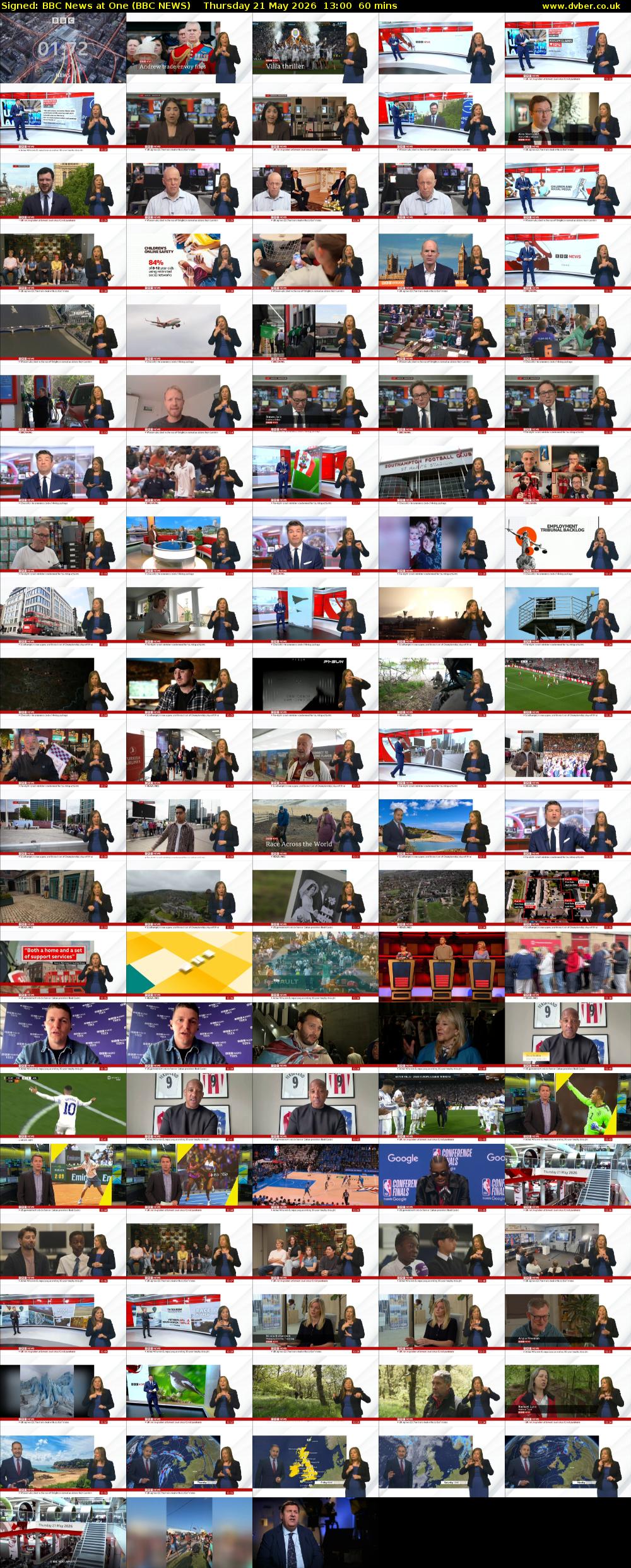 Signed: BBC News at One (BBC NEWS) Thursday 21 May 2026 13:00 - 14:00