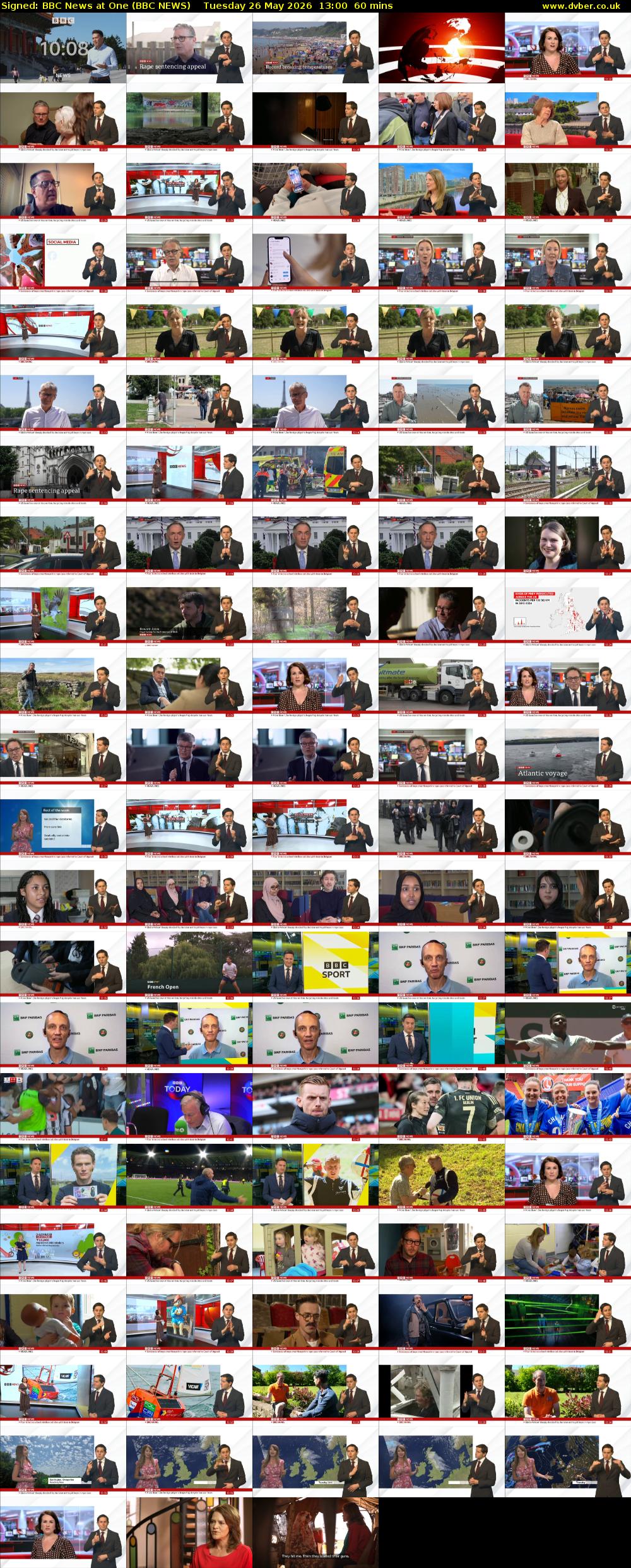 Signed: BBC News at One (BBC NEWS) Tuesday 26 May 2026 13:00 - 14:00