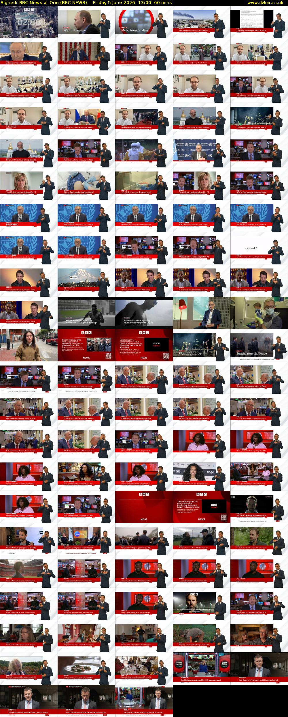 Signed: BBC News at One (BBC NEWS) Friday 5 June 2026 13:00 - 14:00