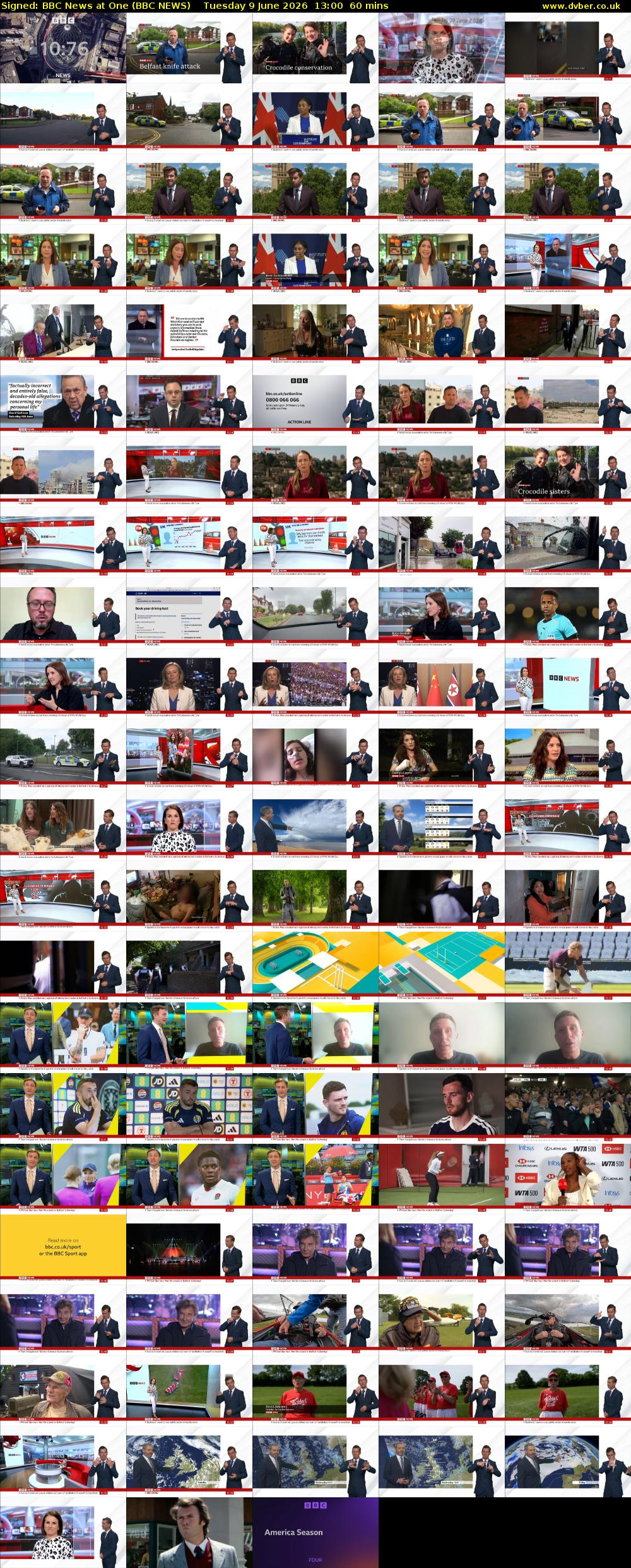 Signed: BBC News at One (BBC NEWS) Tuesday 9 June 2026 13:00 - 14:00