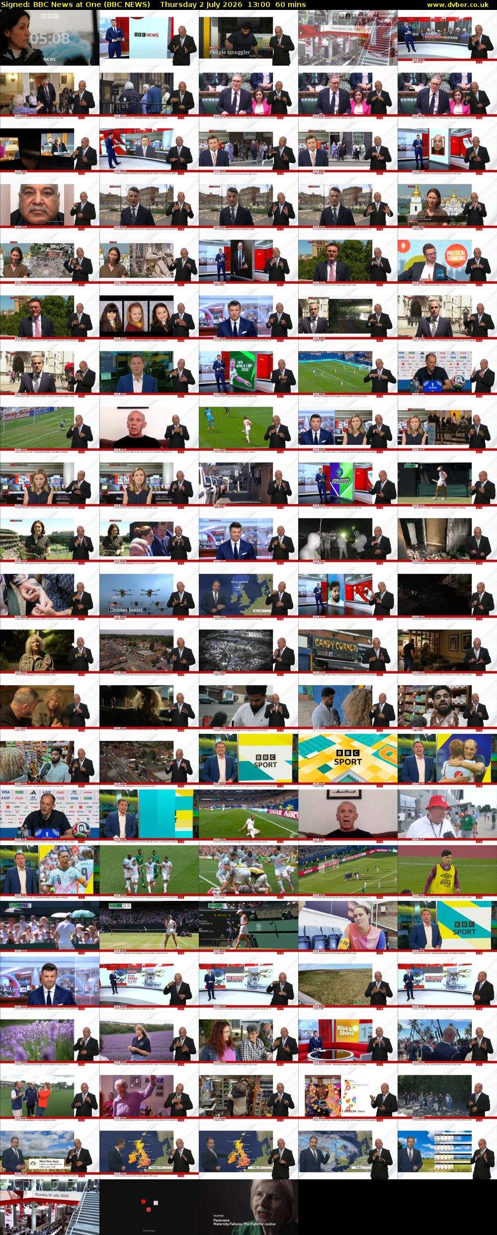 Signed: BBC News at One (BBC NEWS) Thursday 2 July 2026 13:00 - 14:00