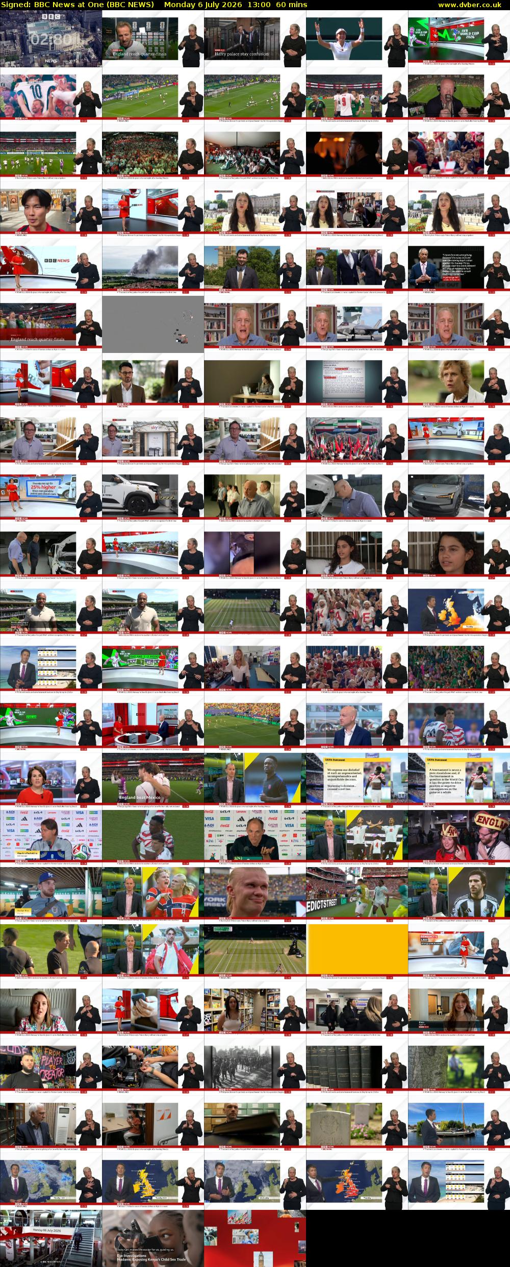 Signed: BBC News at One (BBC NEWS) Monday 6 July 2026 13:00 - 14:00