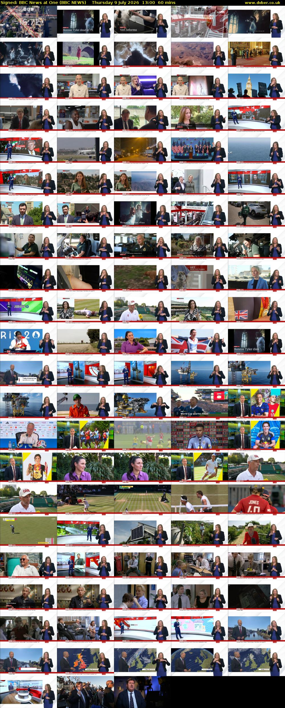 Signed: BBC News at One (BBC NEWS) Thursday 9 July 2026 13:00 - 14:00