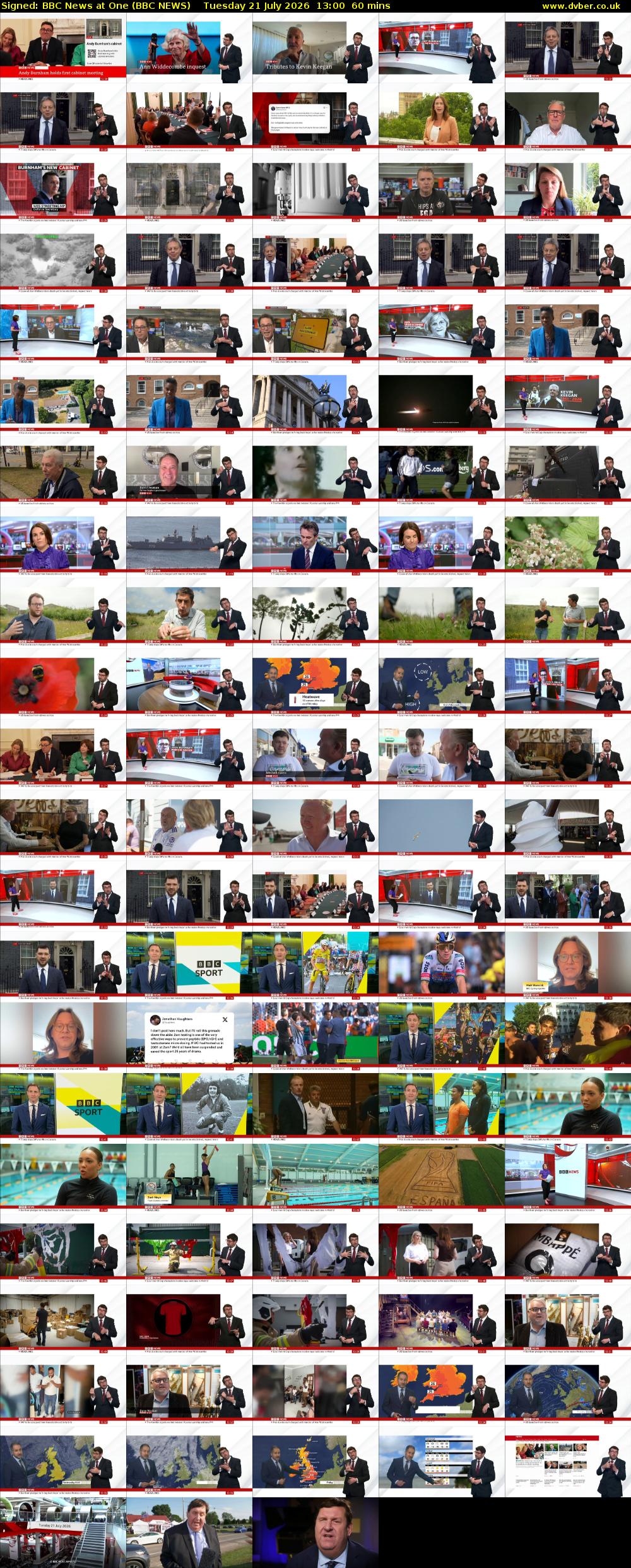 Signed: BBC News at One (BBC NEWS) Tuesday 21 July 2026 13:00 - 14:00