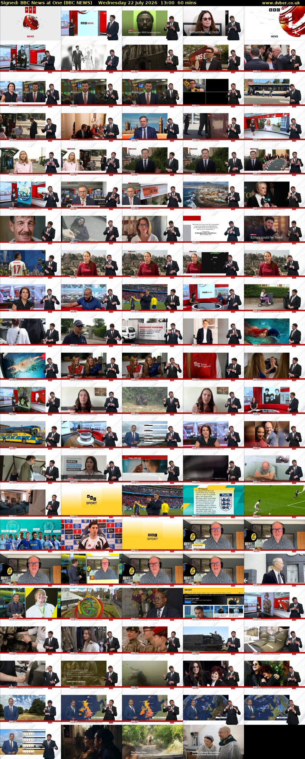 Signed: BBC News at One (BBC NEWS) Wednesday 22 July 2026 13:00 - 14:00