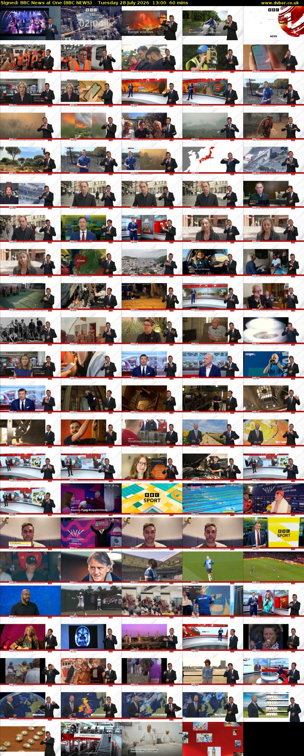 Signed: BBC News at One (BBC NEWS) Tuesday 28 July 2026 13:00 - 14:00