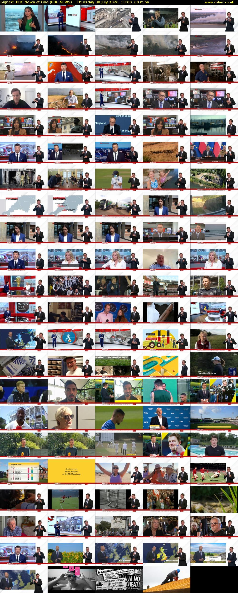 Signed: BBC News at One (BBC NEWS) Thursday 30 July 2026 13:00 - 14:00