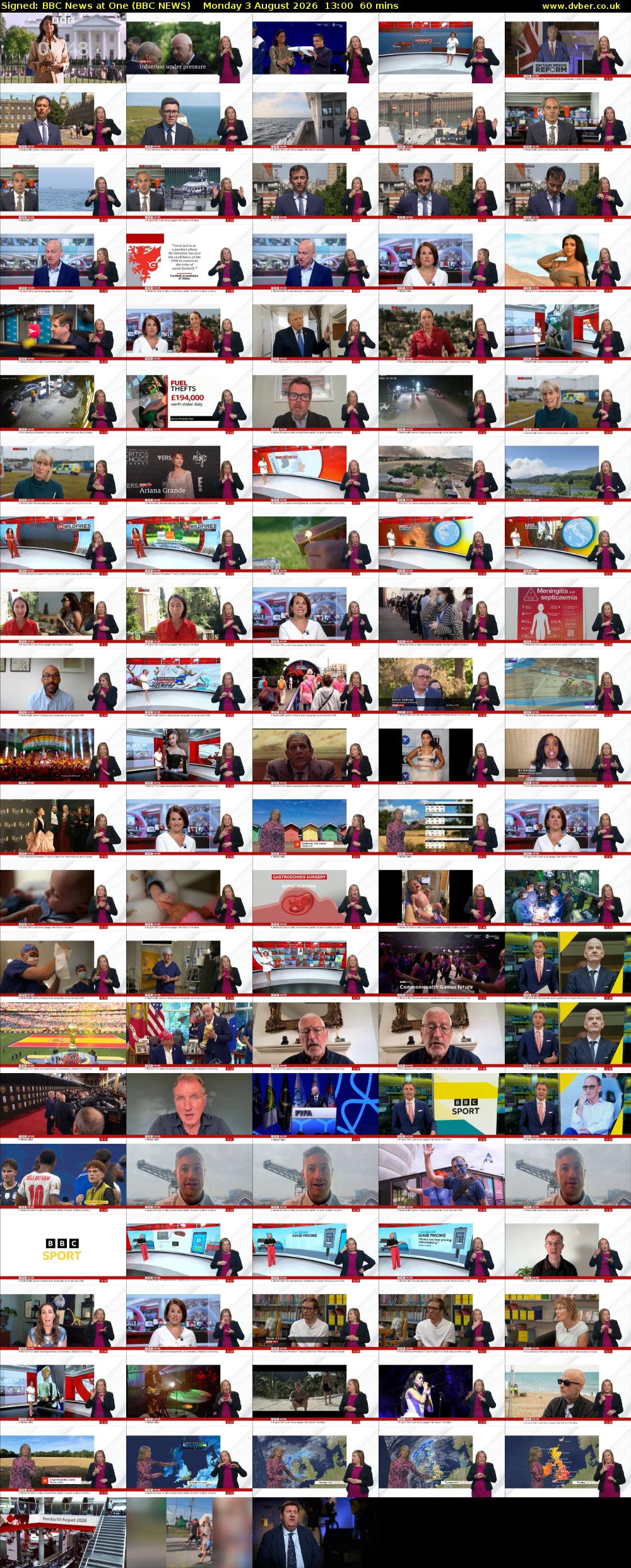 Signed: BBC News at One (BBC NEWS) Monday 3 August 2026 13:00 - 14:00