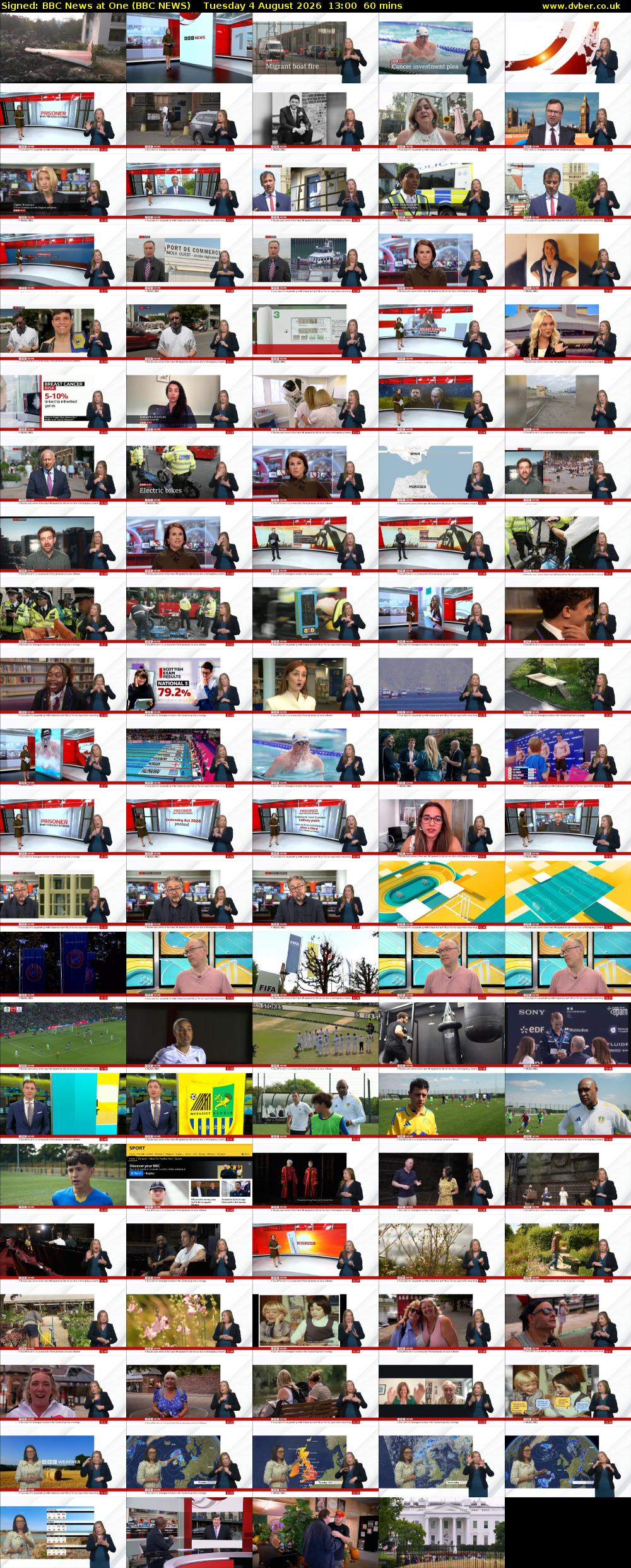 Signed: BBC News at One (BBC NEWS) Tuesday 4 August 2026 13:00 - 14:00
