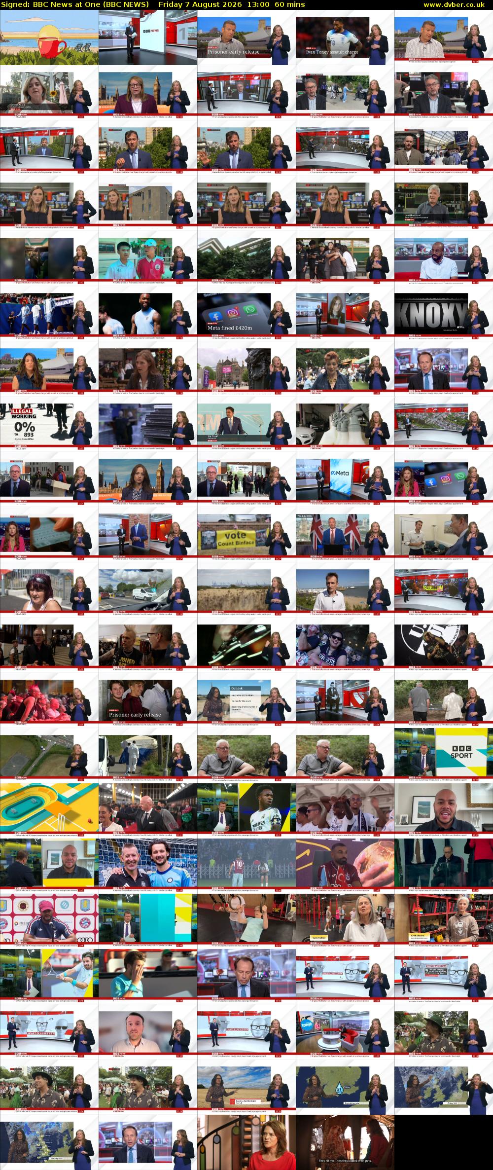 Signed: BBC News at One (BBC NEWS) Friday 7 August 2026 13:00 - 14:00