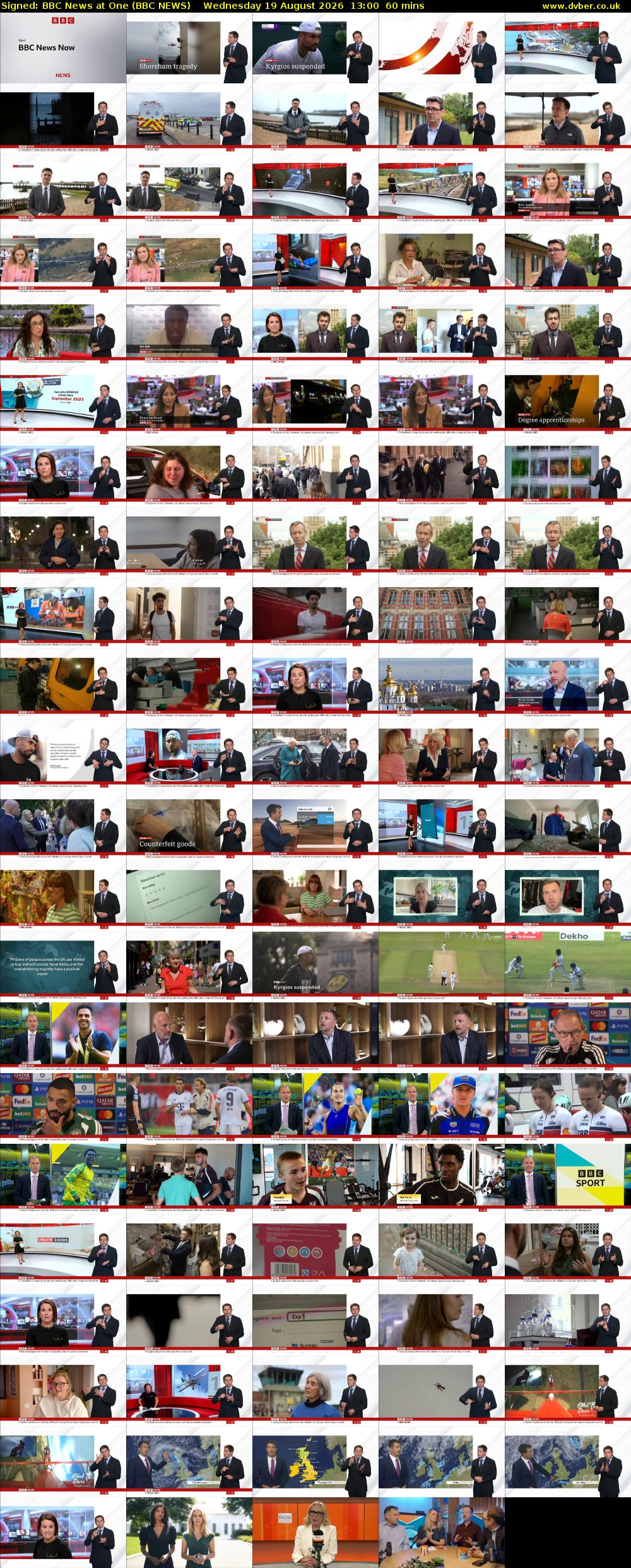 Signed: BBC News at One (BBC NEWS) Wednesday 19 August 2026 13:00 - 14:00