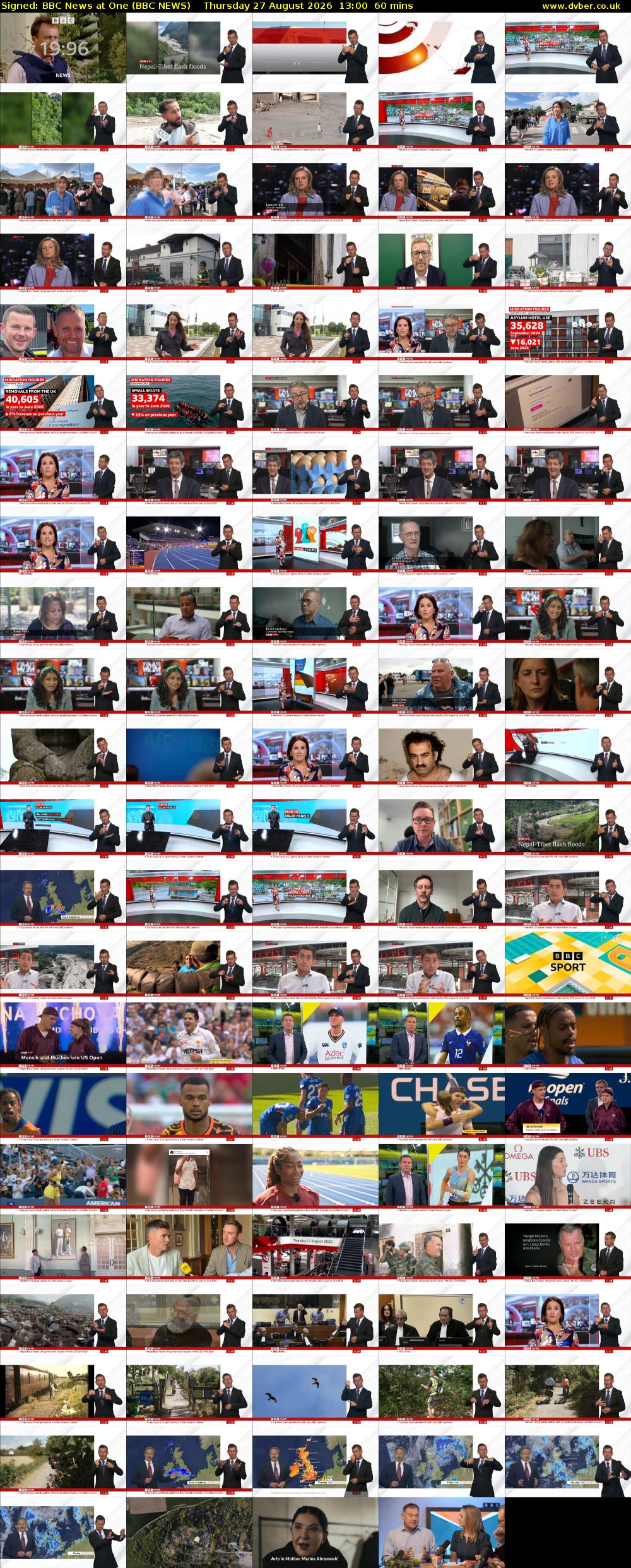 Signed: BBC News at One (BBC NEWS) Thursday 27 August 2026 13:00 - 14:00