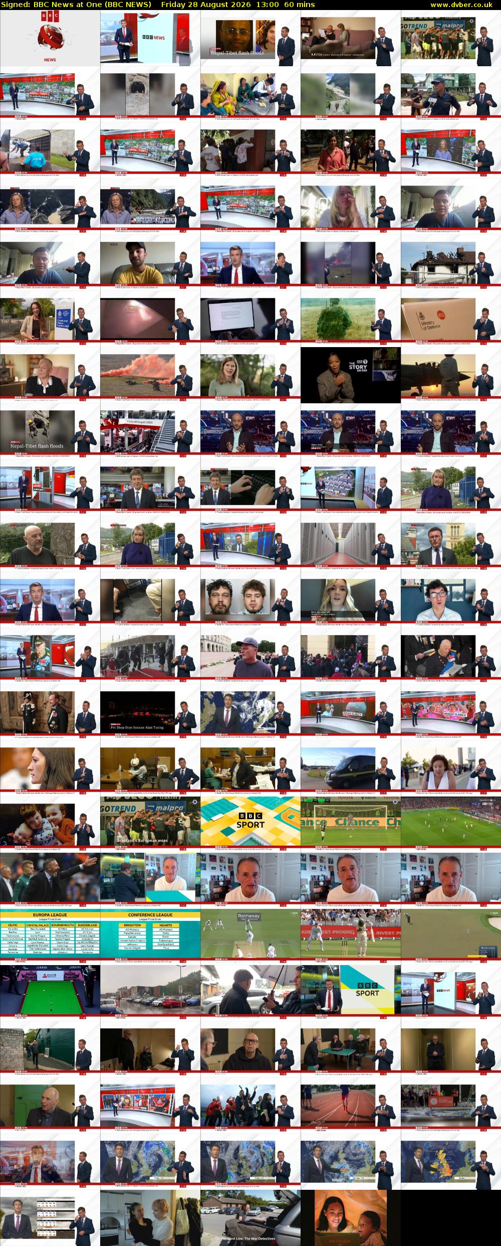 Signed: BBC News at One (BBC NEWS) Friday 28 August 2026 13:00 - 14:00