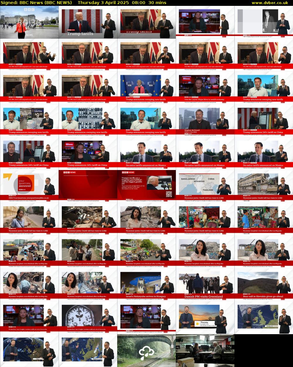 Signed: BBC News (BBC NEWS) Thursday 3 April 2025 08:00 - 08:30