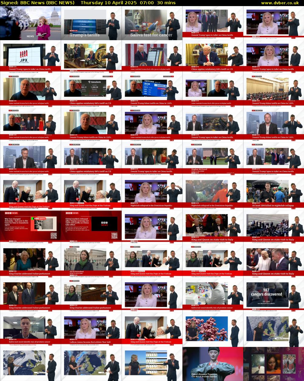 Signed: BBC News (BBC NEWS) Thursday 10 April 2025 07:00 - 07:30