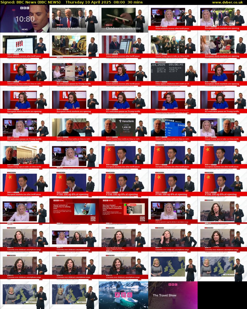 Signed: BBC News (BBC NEWS) Thursday 10 April 2025 08:00 - 08:30