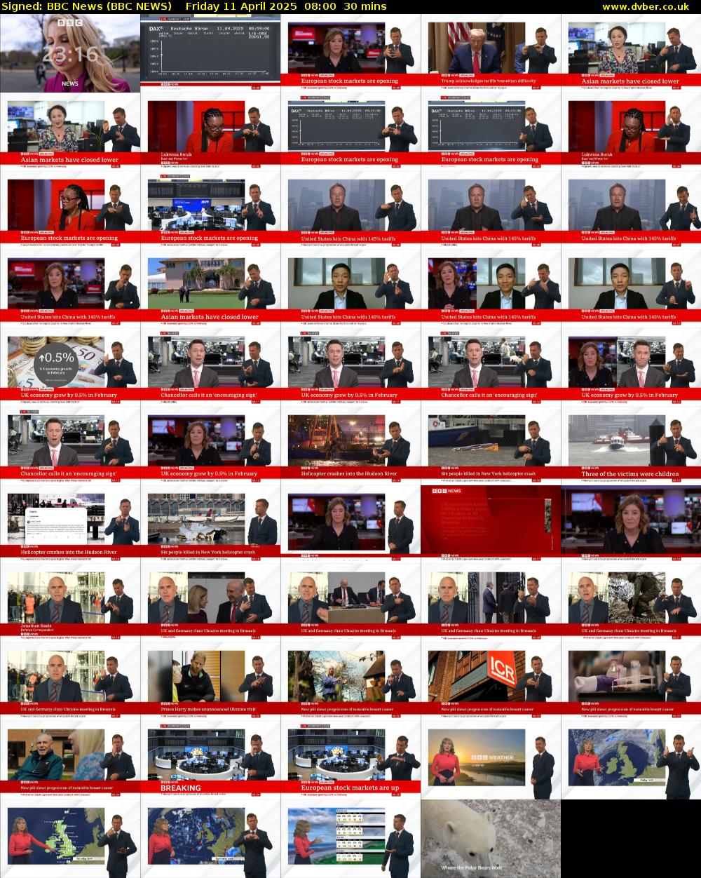 Signed: BBC News (BBC NEWS) Friday 11 April 2025 08:00 - 08:30