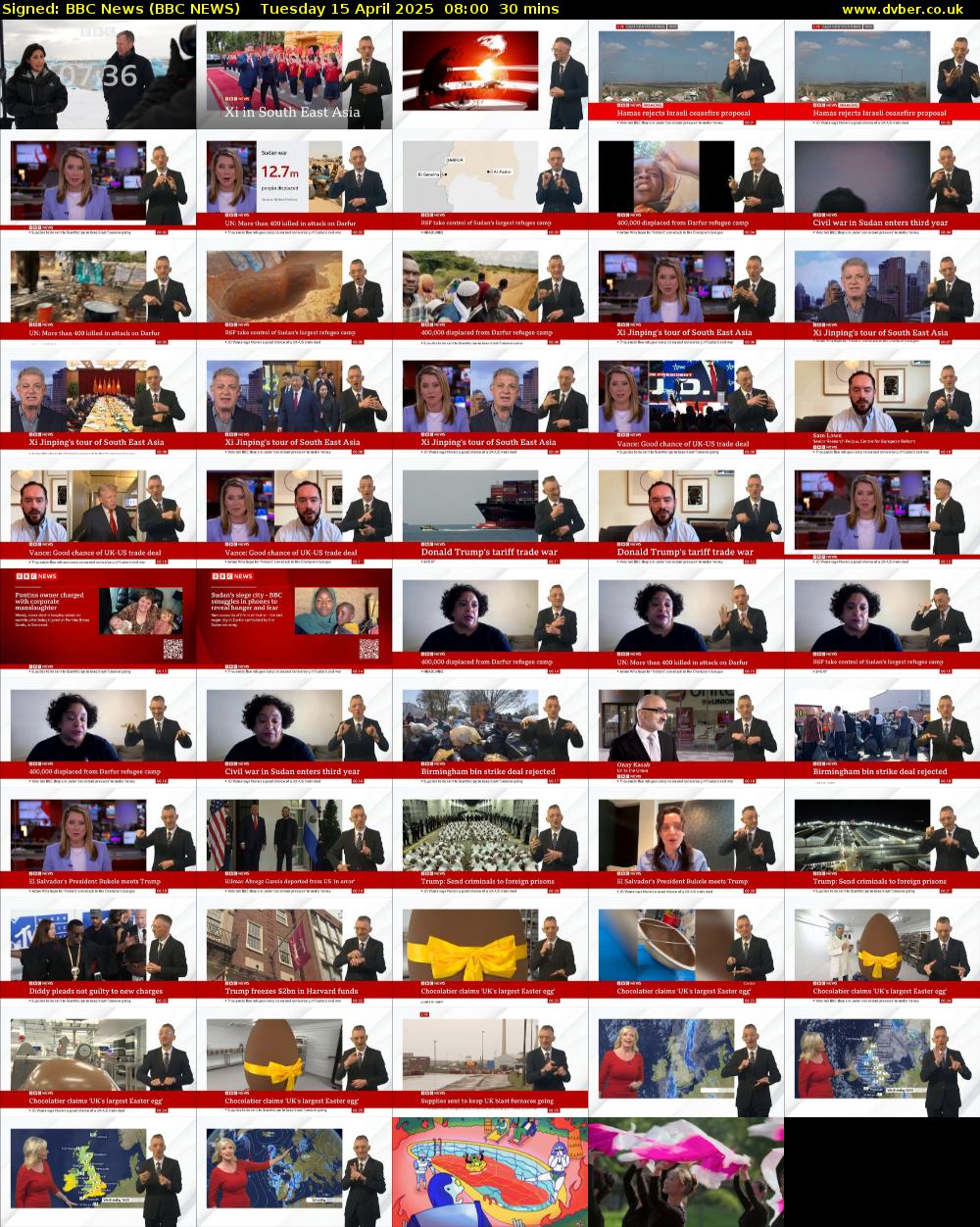 Signed: BBC News (BBC NEWS) Tuesday 15 April 2025 08:00 - 08:30