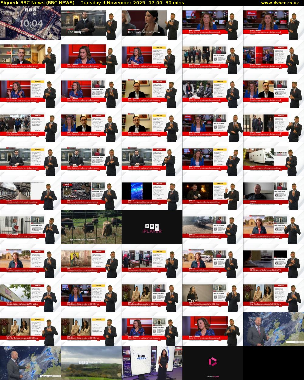 Signed: BBC News (BBC NEWS) Tuesday 4 November 2025 07:00 - 07:30