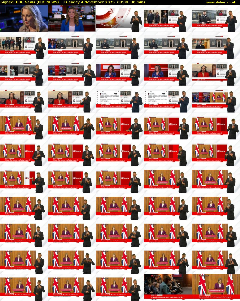 Signed: BBC News (BBC NEWS) Tuesday 4 November 2025 08:00 - 08:30