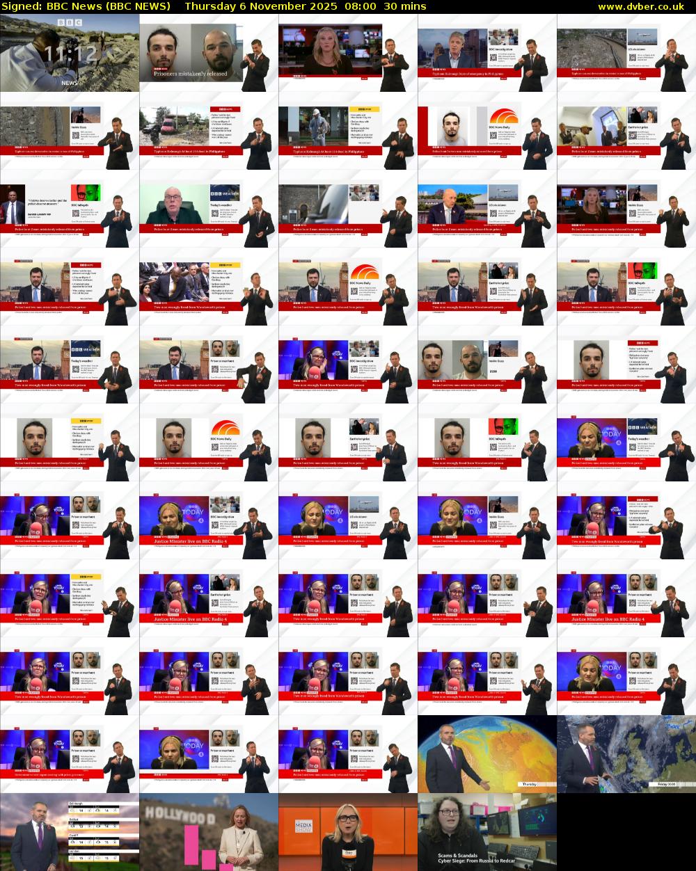 Signed: BBC News (BBC NEWS) Thursday 6 November 2025 08:00 - 08:30