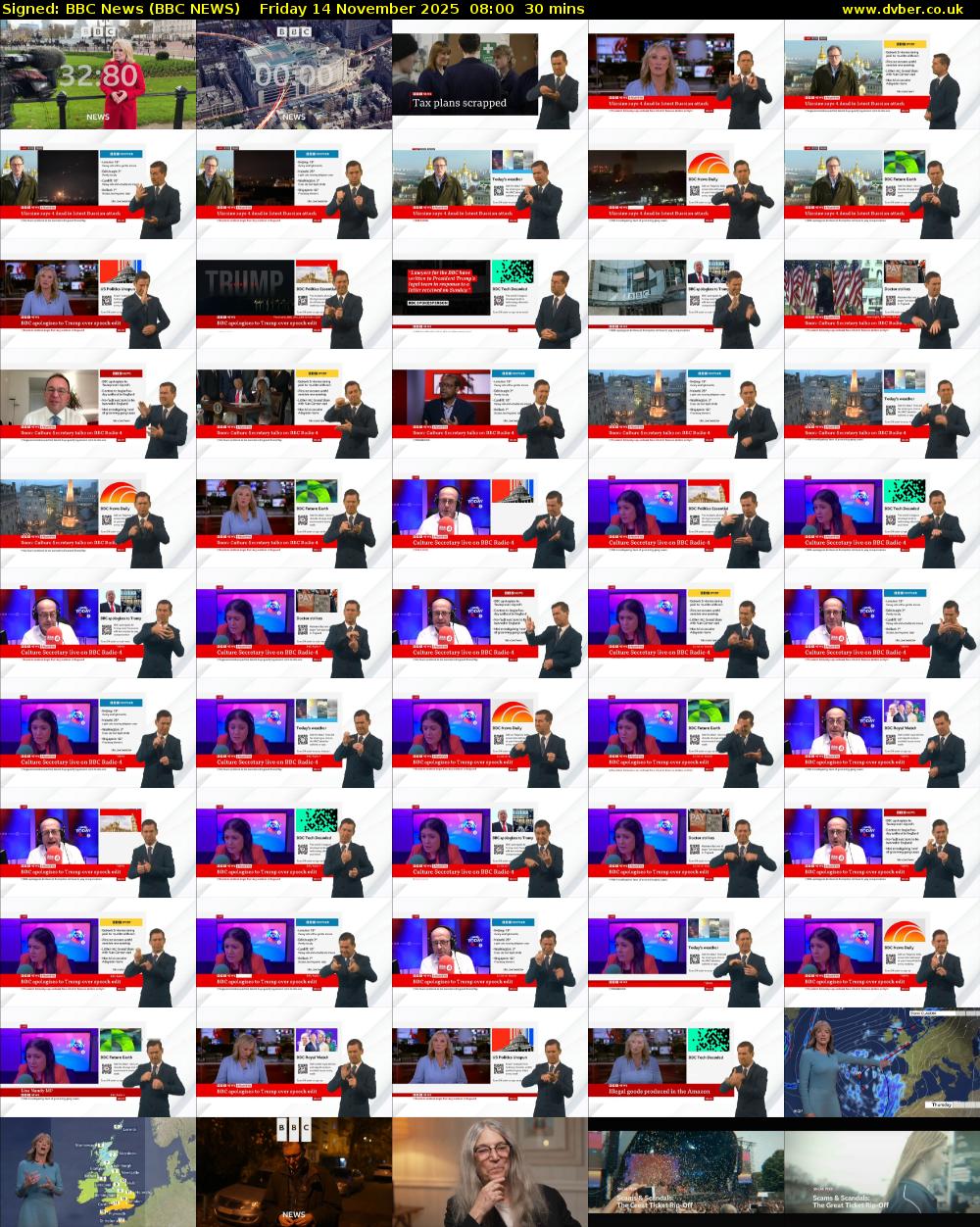 Signed: BBC News (BBC NEWS) Friday 14 November 2025 08:00 - 08:30