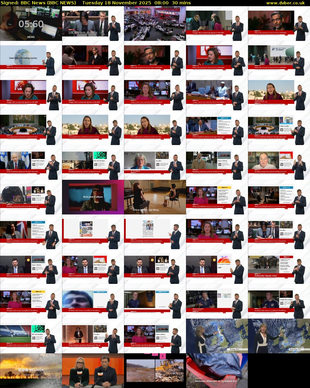 Signed: BBC News (BBC NEWS) Tuesday 18 November 2025 08:00 - 08:30