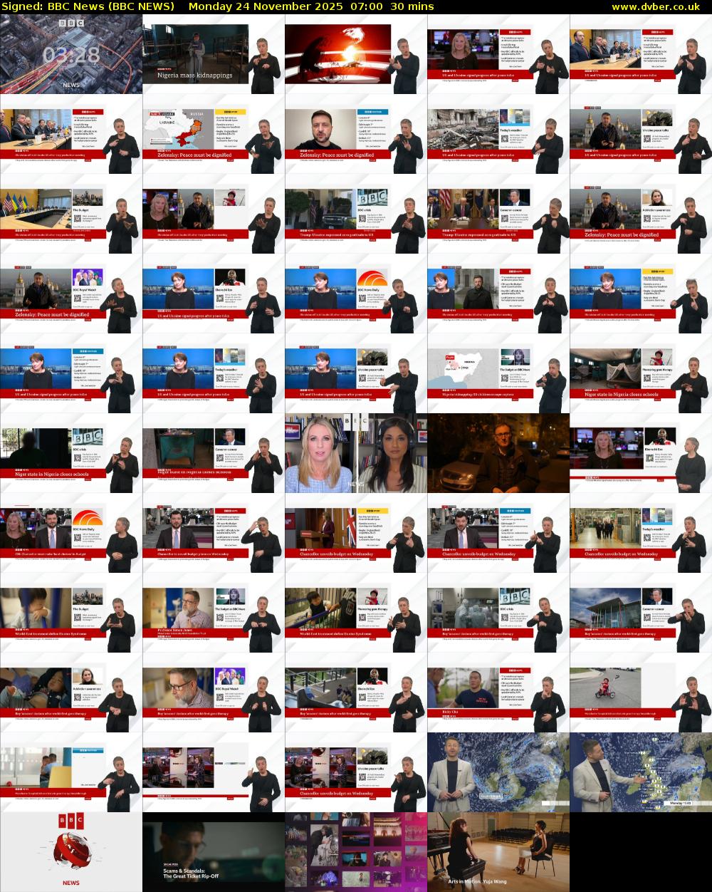 Signed: BBC News (BBC NEWS) Monday 24 November 2025 07:00 - 07:30