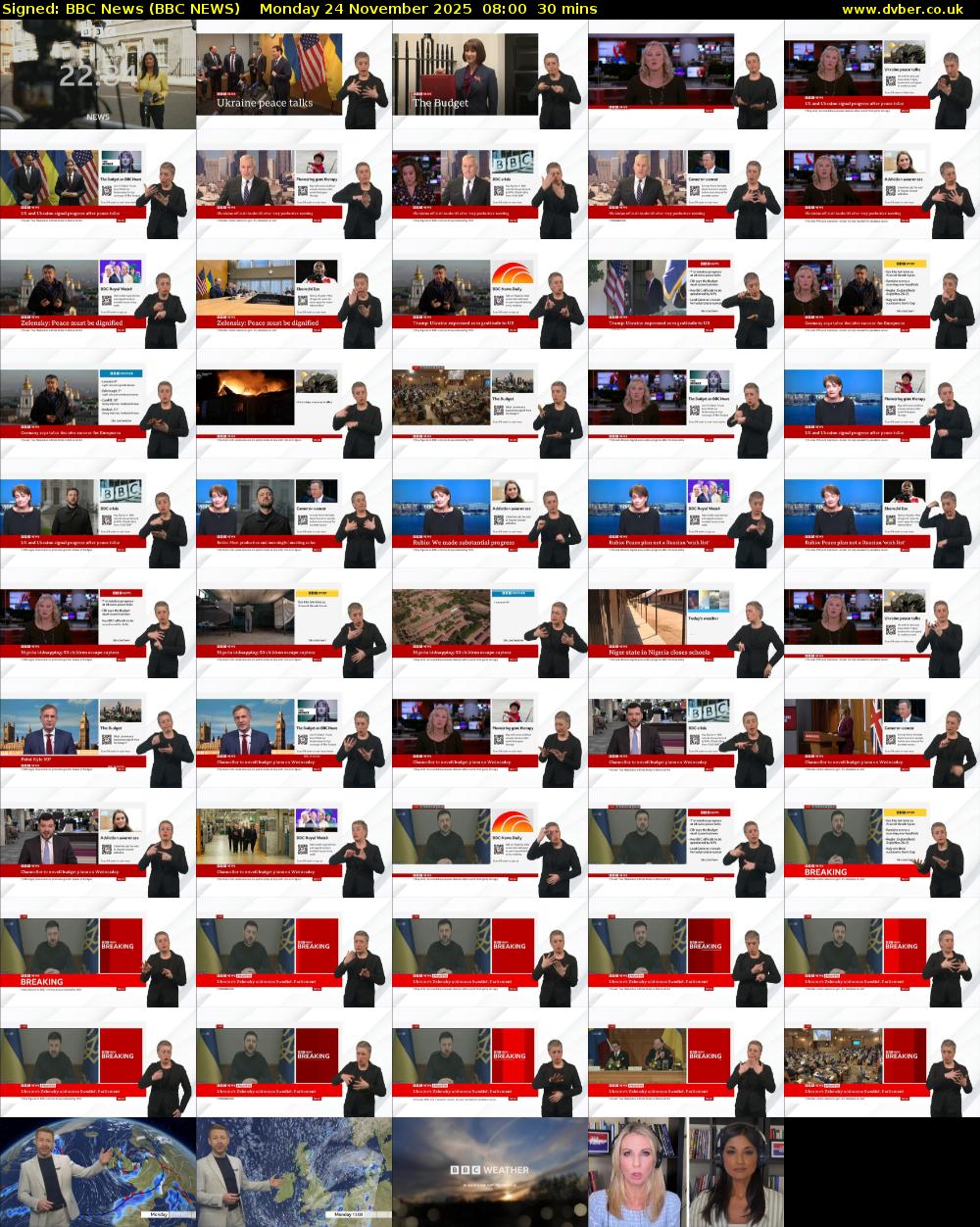 Signed: BBC News (BBC NEWS) Monday 24 November 2025 08:00 - 08:30