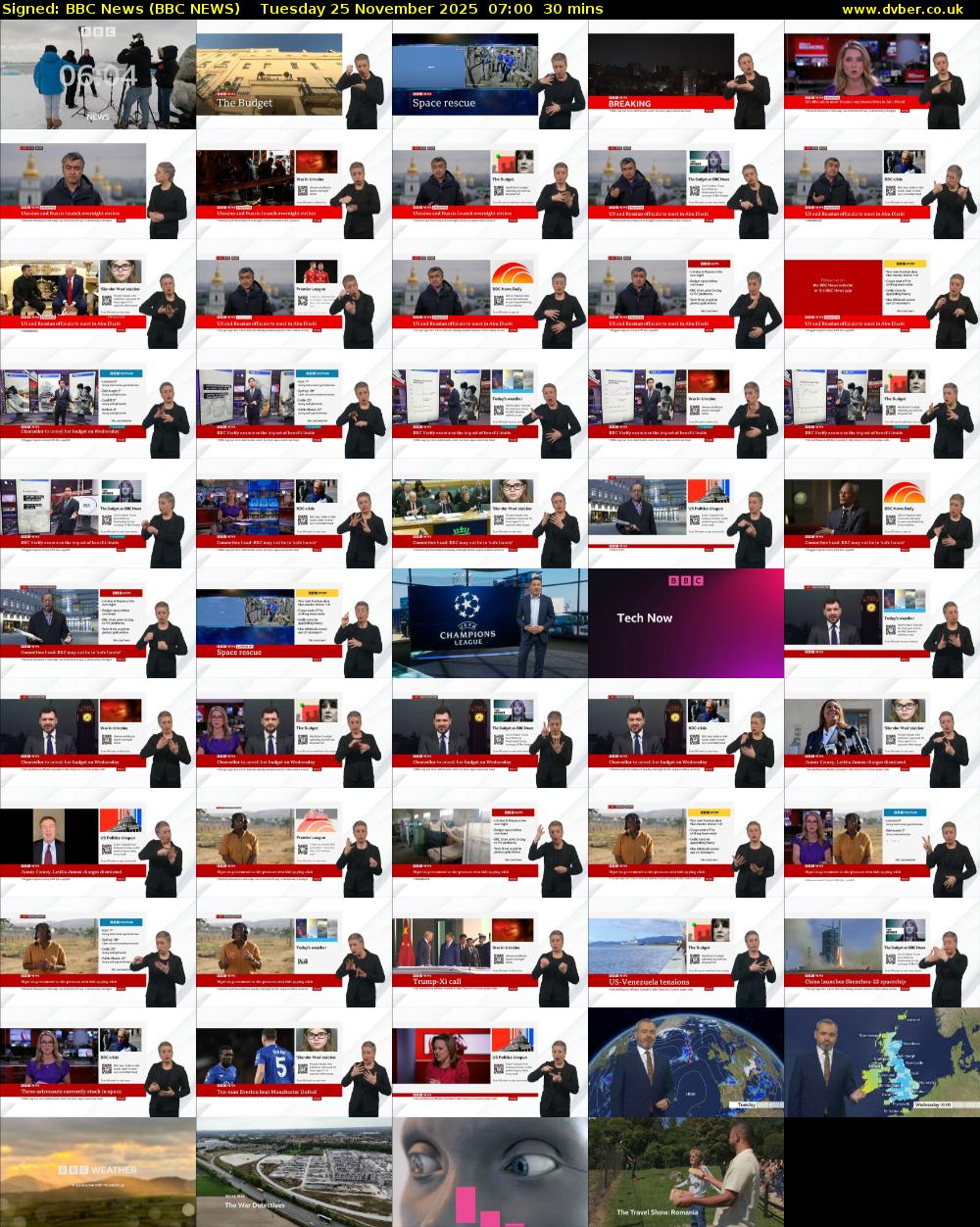 Signed: BBC News (BBC NEWS) Tuesday 25 November 2025 07:00 - 07:30