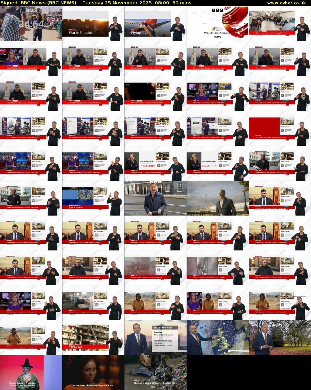 Signed: BBC News (BBC NEWS) Tuesday 25 November 2025 08:00 - 08:30