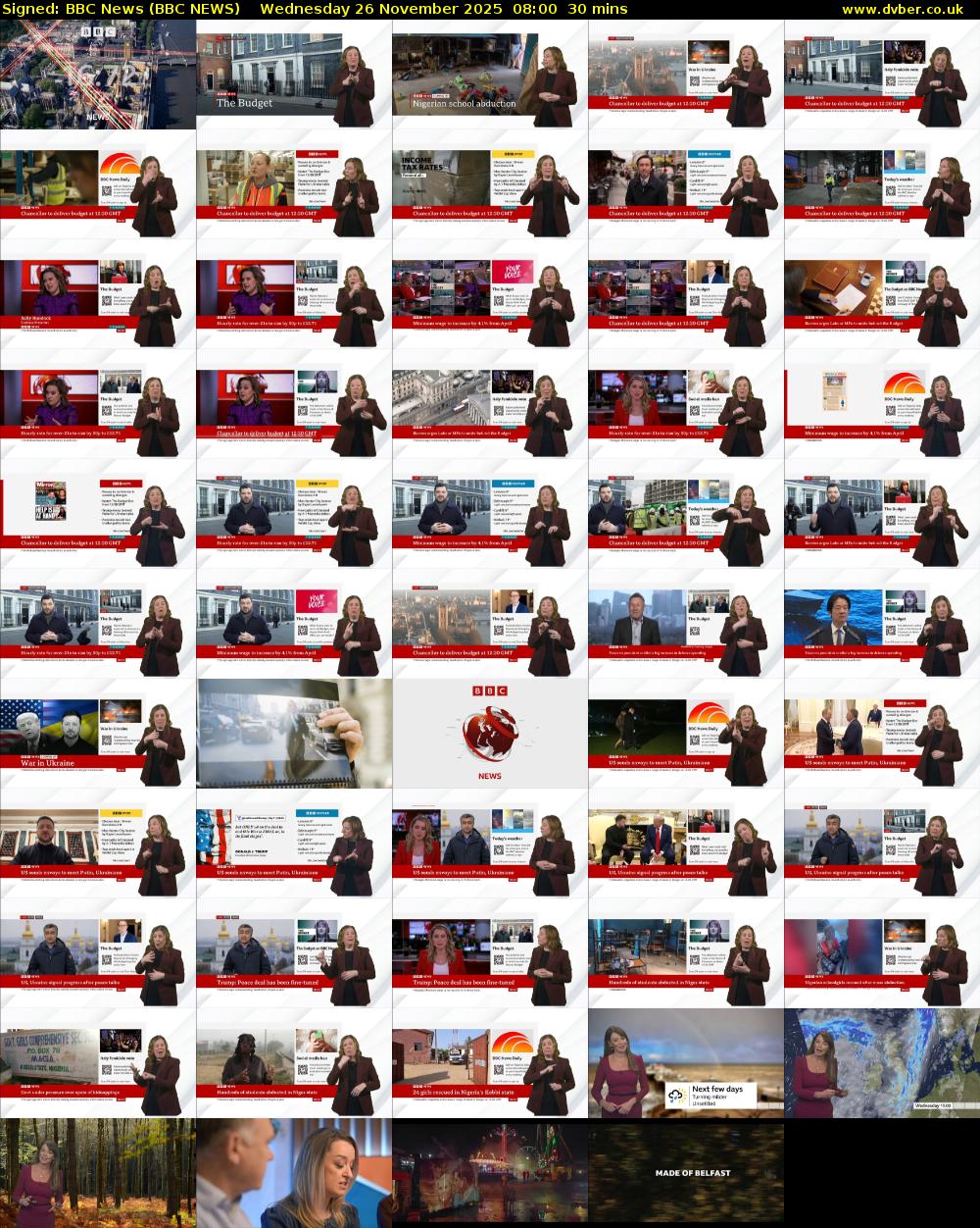 Signed: BBC News (BBC NEWS) Wednesday 26 November 2025 08:00 - 08:30