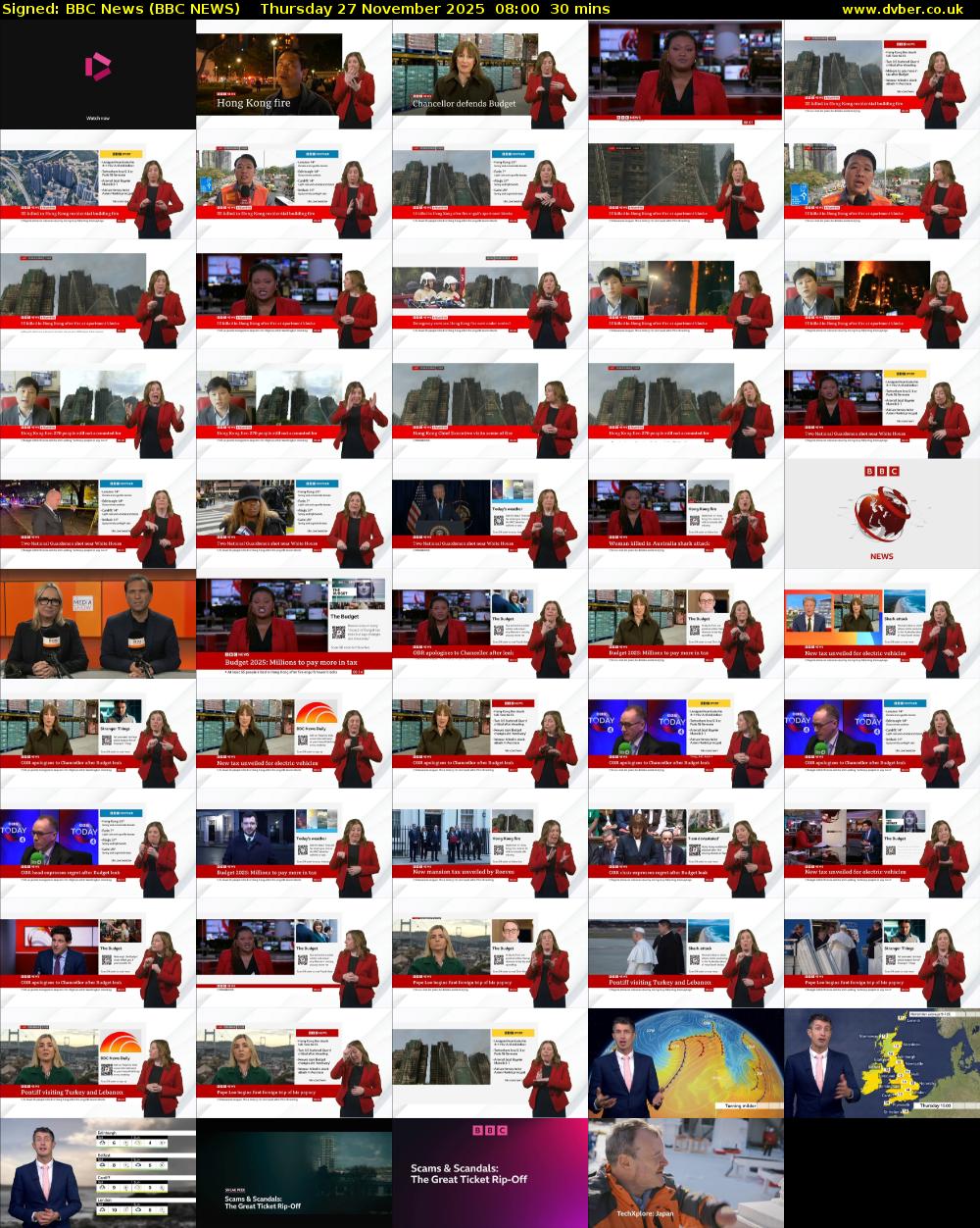 Signed: BBC News (BBC NEWS) Thursday 27 November 2025 08:00 - 08:30