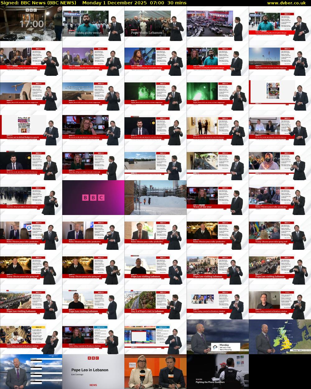 Signed: BBC News (BBC NEWS) Monday 1 December 2025 07:00 - 07:30