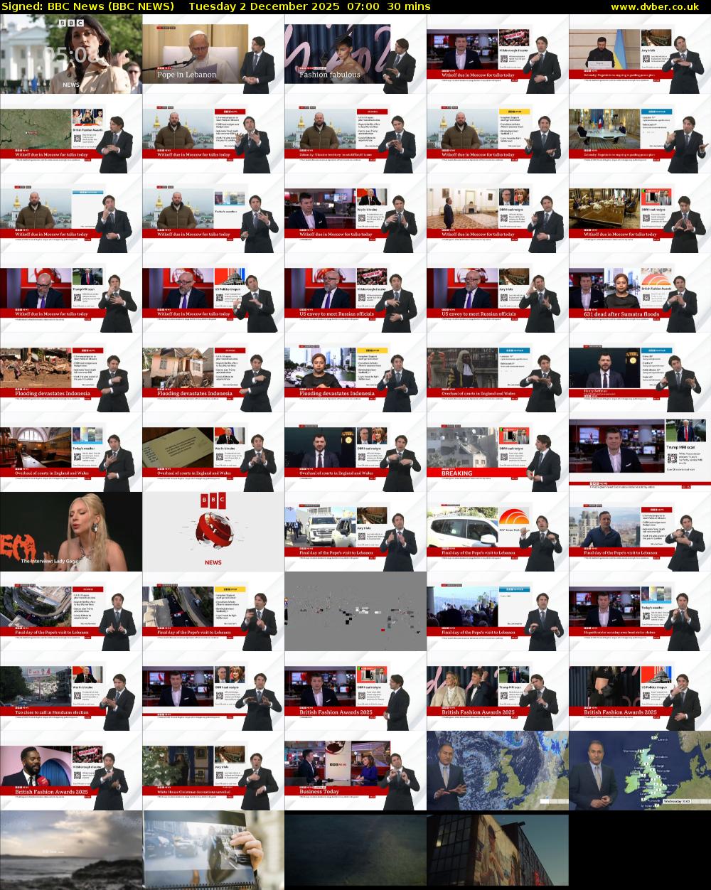 Signed: BBC News (BBC NEWS) Tuesday 2 December 2025 07:00 - 07:30