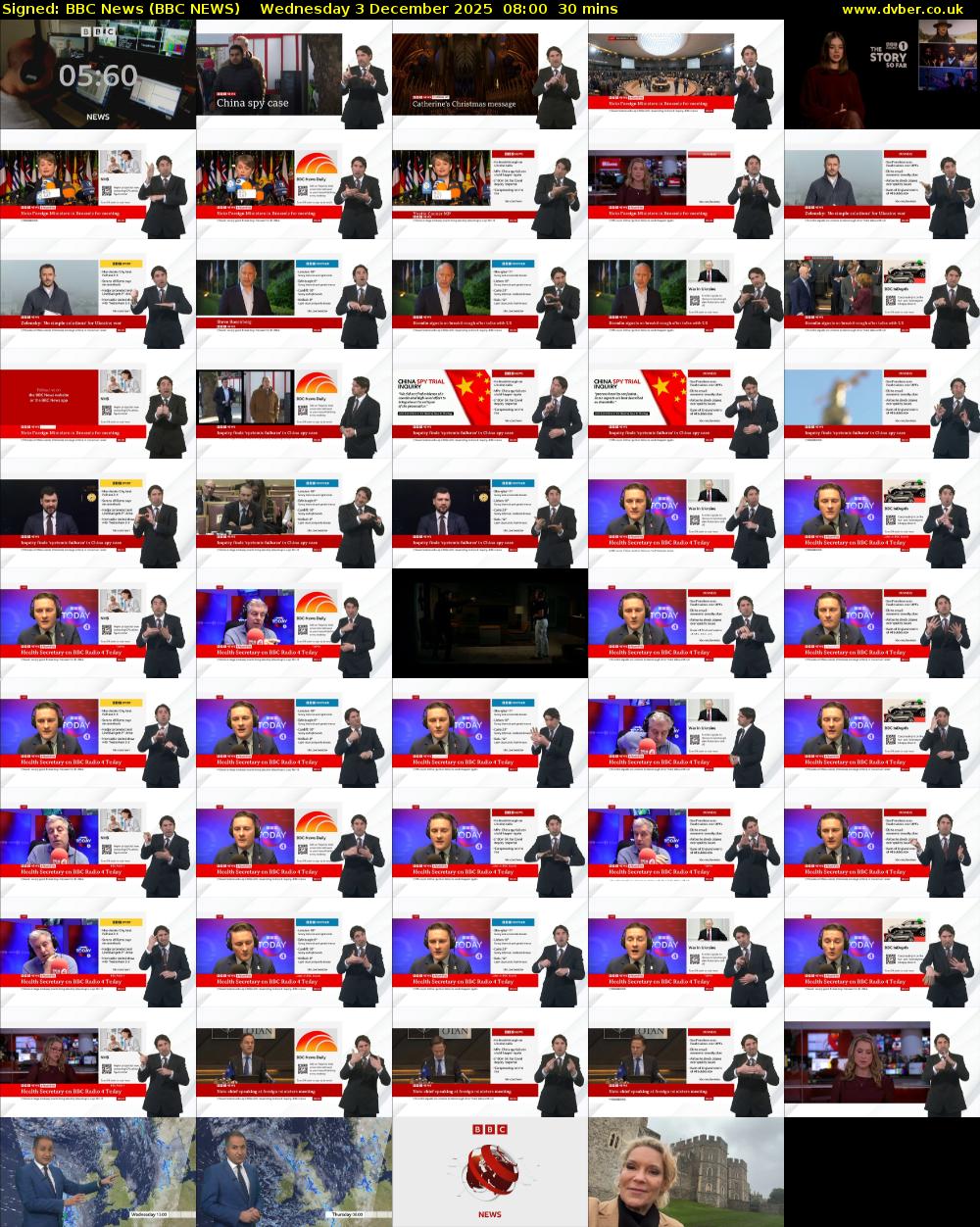 Signed: BBC News (BBC NEWS) Wednesday 3 December 2025 08:00 - 08:30
