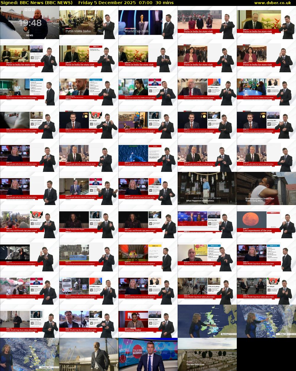 Signed: BBC News (BBC NEWS) Friday 5 December 2025 07:00 - 07:30