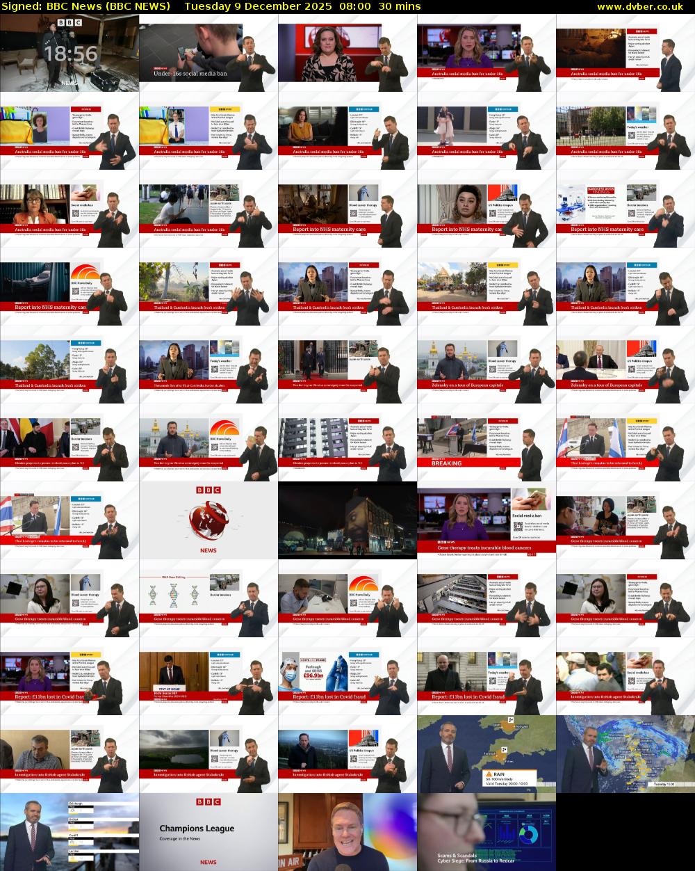 Signed: BBC News (BBC NEWS) Tuesday 9 December 2025 08:00 - 08:30