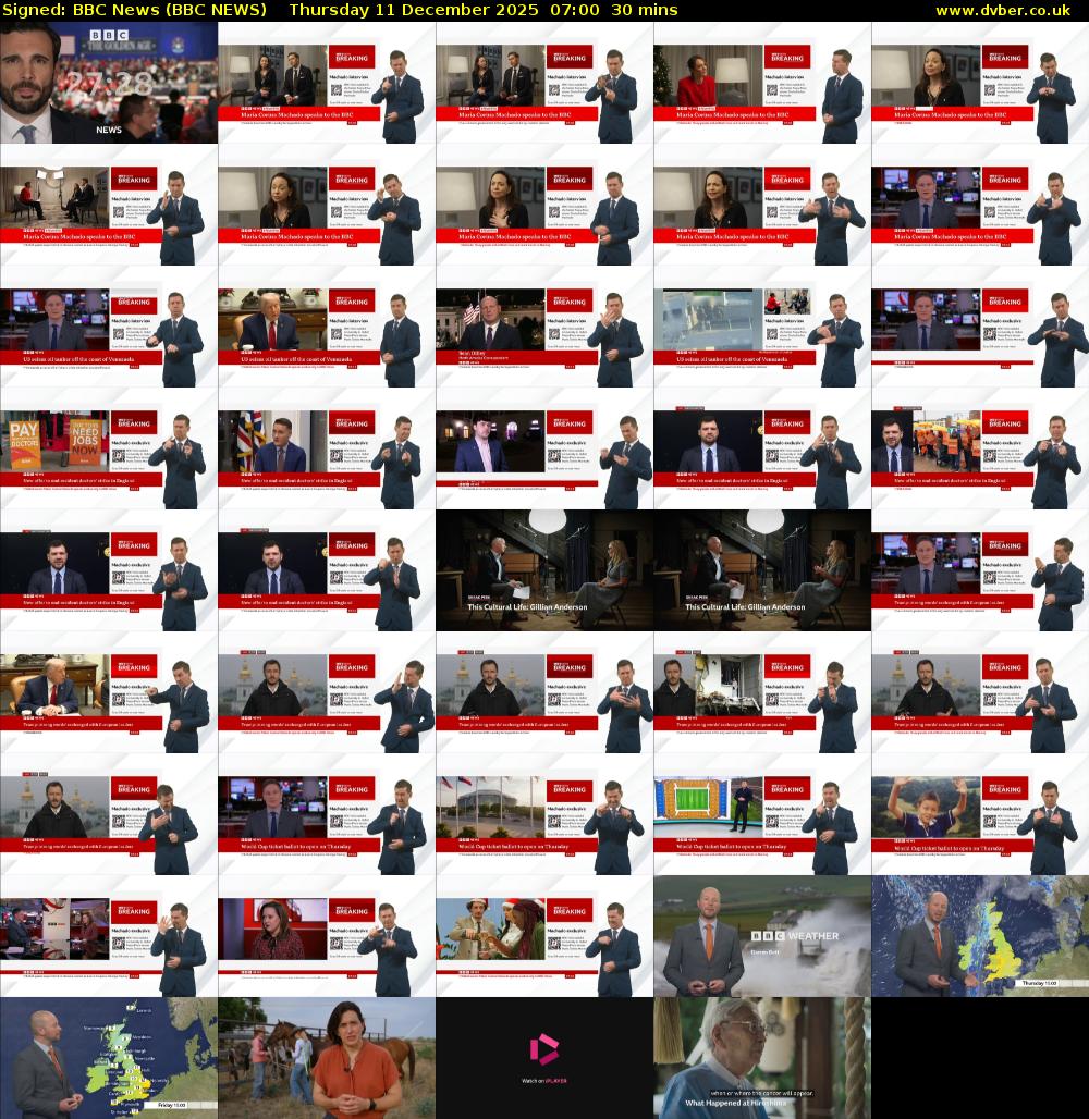 Signed: BBC News (BBC NEWS) Thursday 11 December 2025 07:00 - 07:30