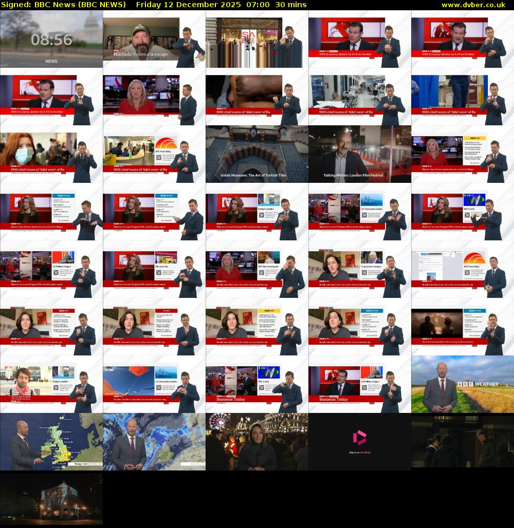 Signed: BBC News (BBC NEWS) Friday 12 December 2025 07:00 - 07:30