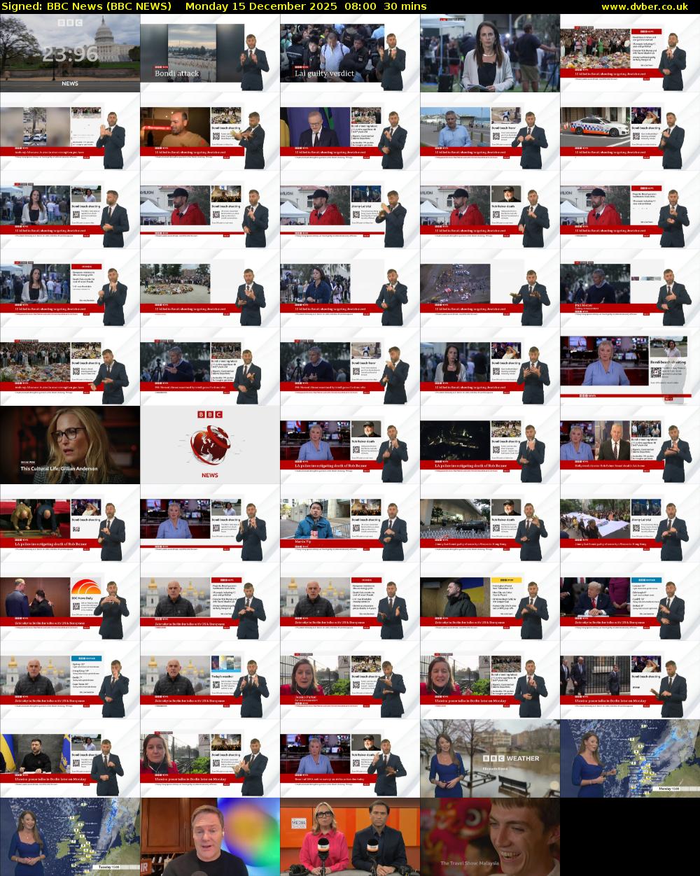Signed: BBC News (BBC NEWS) Monday 15 December 2025 08:00 - 08:30
