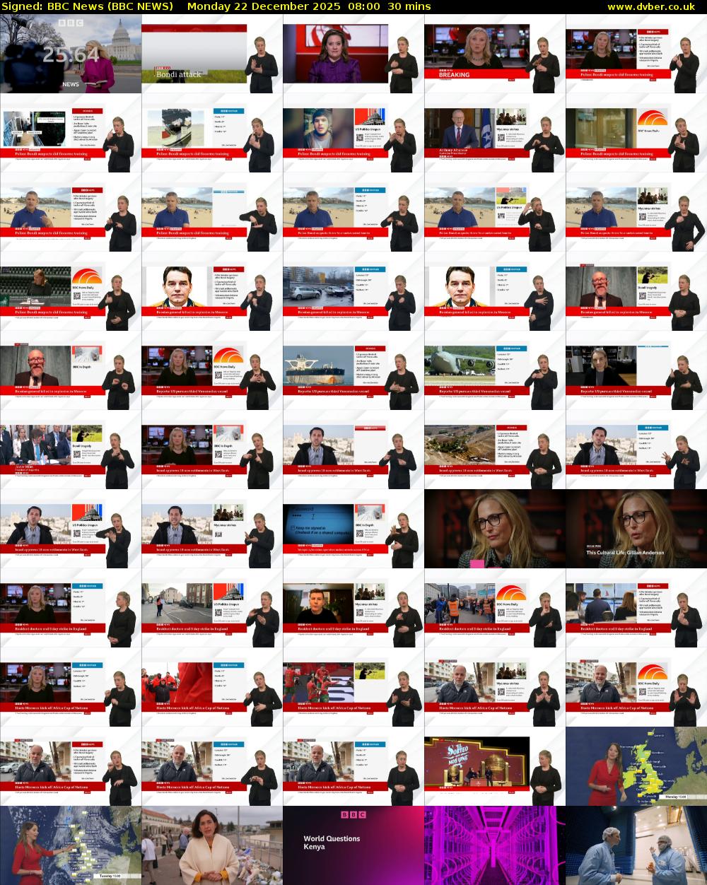 Signed: BBC News (BBC NEWS) Monday 22 December 2025 08:00 - 08:30