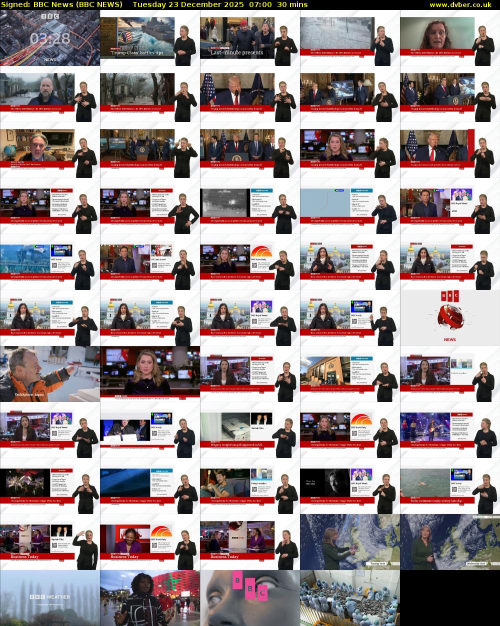 Signed: BBC News (BBC NEWS) Tuesday 23 December 2025 07:00 - 07:30