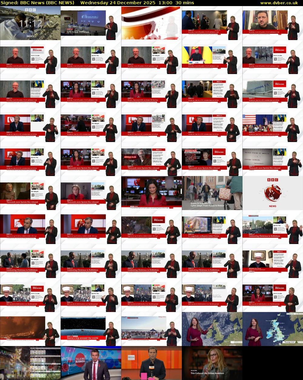 Signed: BBC News (BBC NEWS) Wednesday 24 December 2025 13:00 - 13:30
