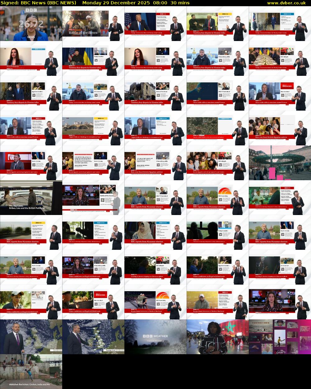 Signed: BBC News (BBC NEWS) Monday 29 December 2025 08:00 - 08:30