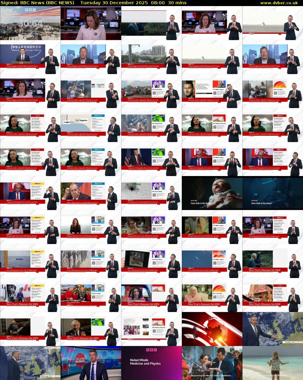 Signed: BBC News (BBC NEWS) Tuesday 30 December 2025 08:00 - 08:30