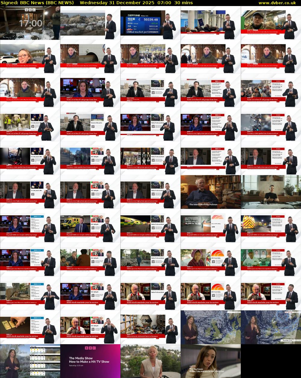 Signed: BBC News (BBC NEWS) Wednesday 31 December 2025 07:00 - 07:30