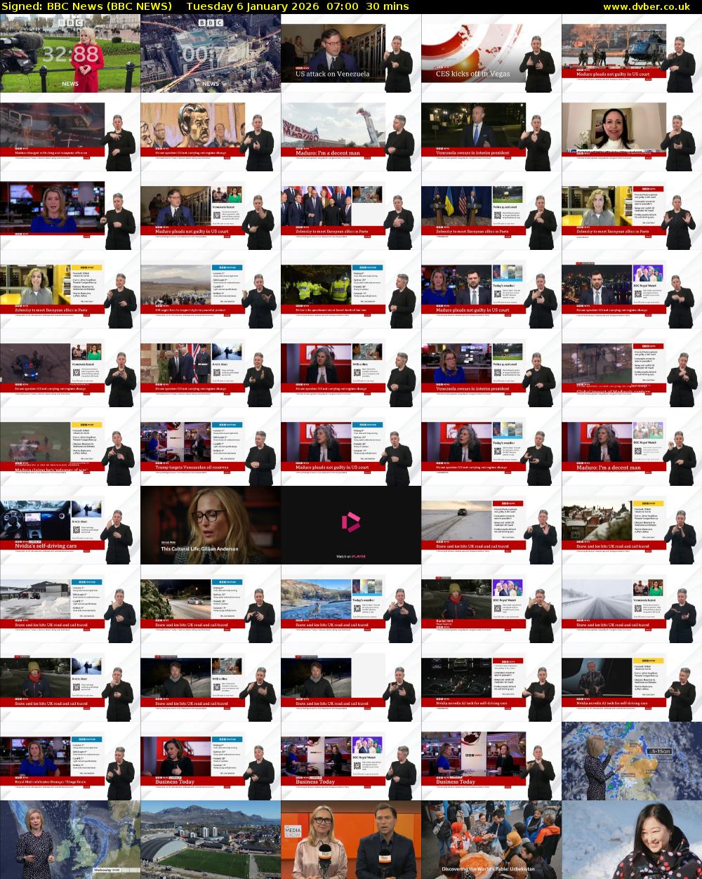 Signed: BBC News (BBC NEWS) Tuesday 6 January 2026 07:00 - 07:30