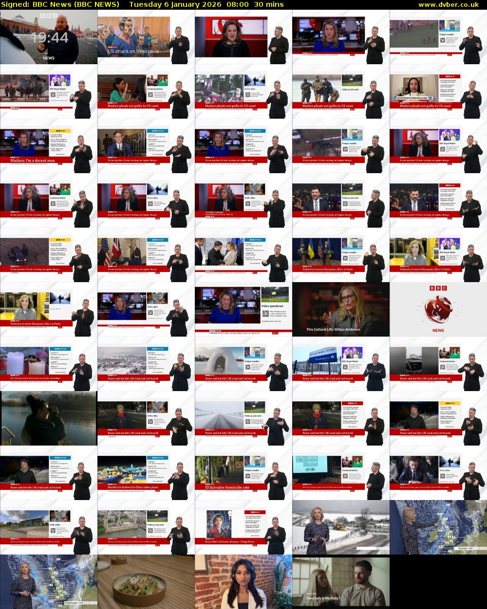 Signed: BBC News (BBC NEWS) Tuesday 6 January 2026 08:00 - 08:30